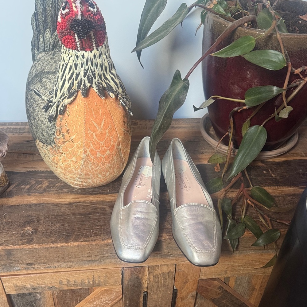 liberty Silver Metallic Slip-On Loafers